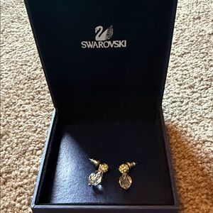 Swarovski Gold-Tone Crystal Drop Earrings
